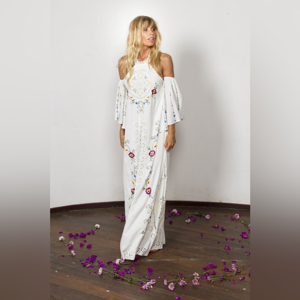 Fillyboo ‘Love In The First’ Ivory Embroidered Maxi Dress